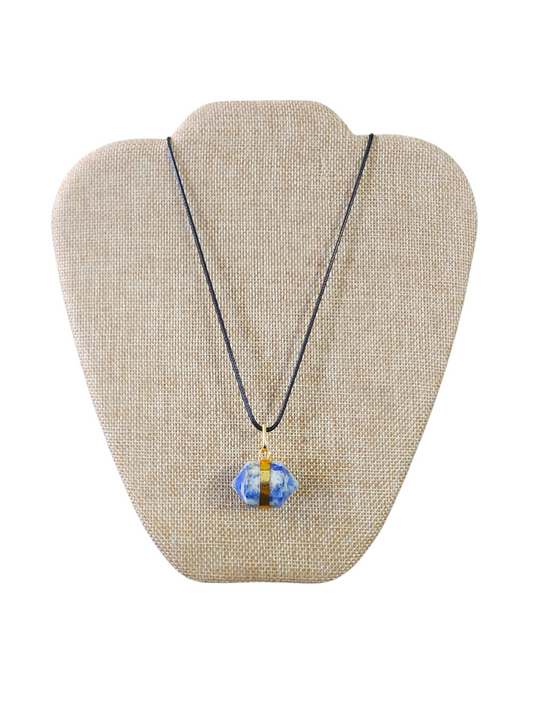 Sodalite Necklace With Gold Accent