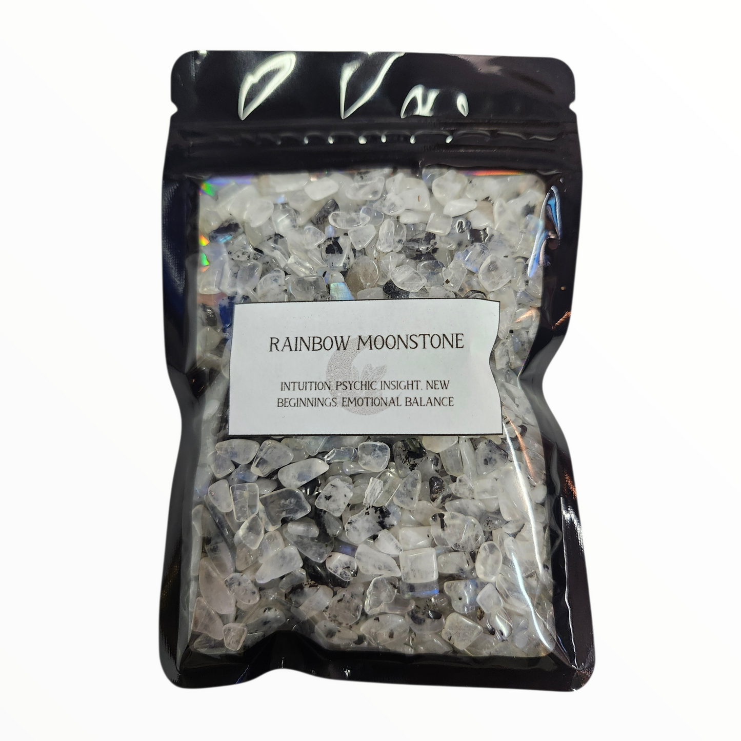 Rainbow Moonstone crystal chips
