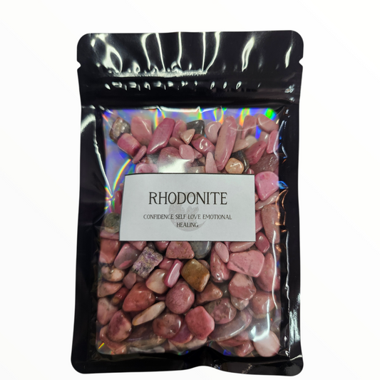 Rhodonite crystal chips
