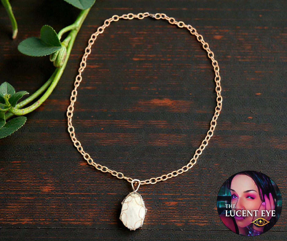 Oval Quartz Wire-Wrapped Pendant