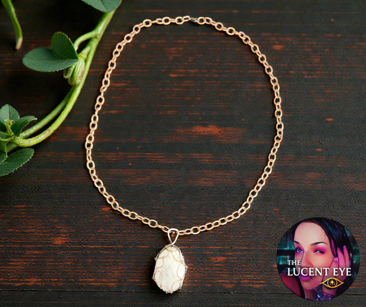 Oval Quartz Wire-Wrapped Pendant